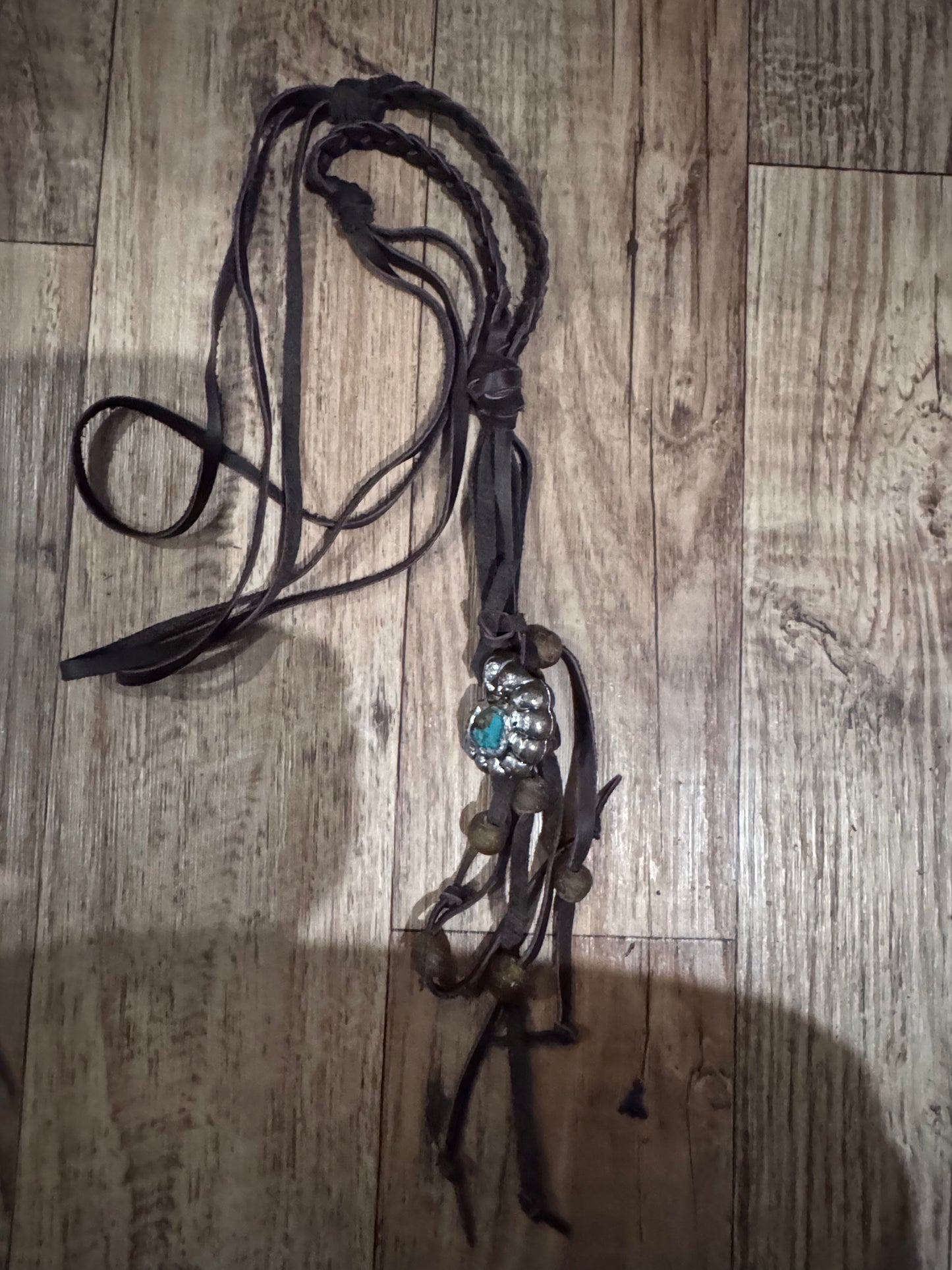 ARB’s Braided Leather with Silver/Turq. Pendant