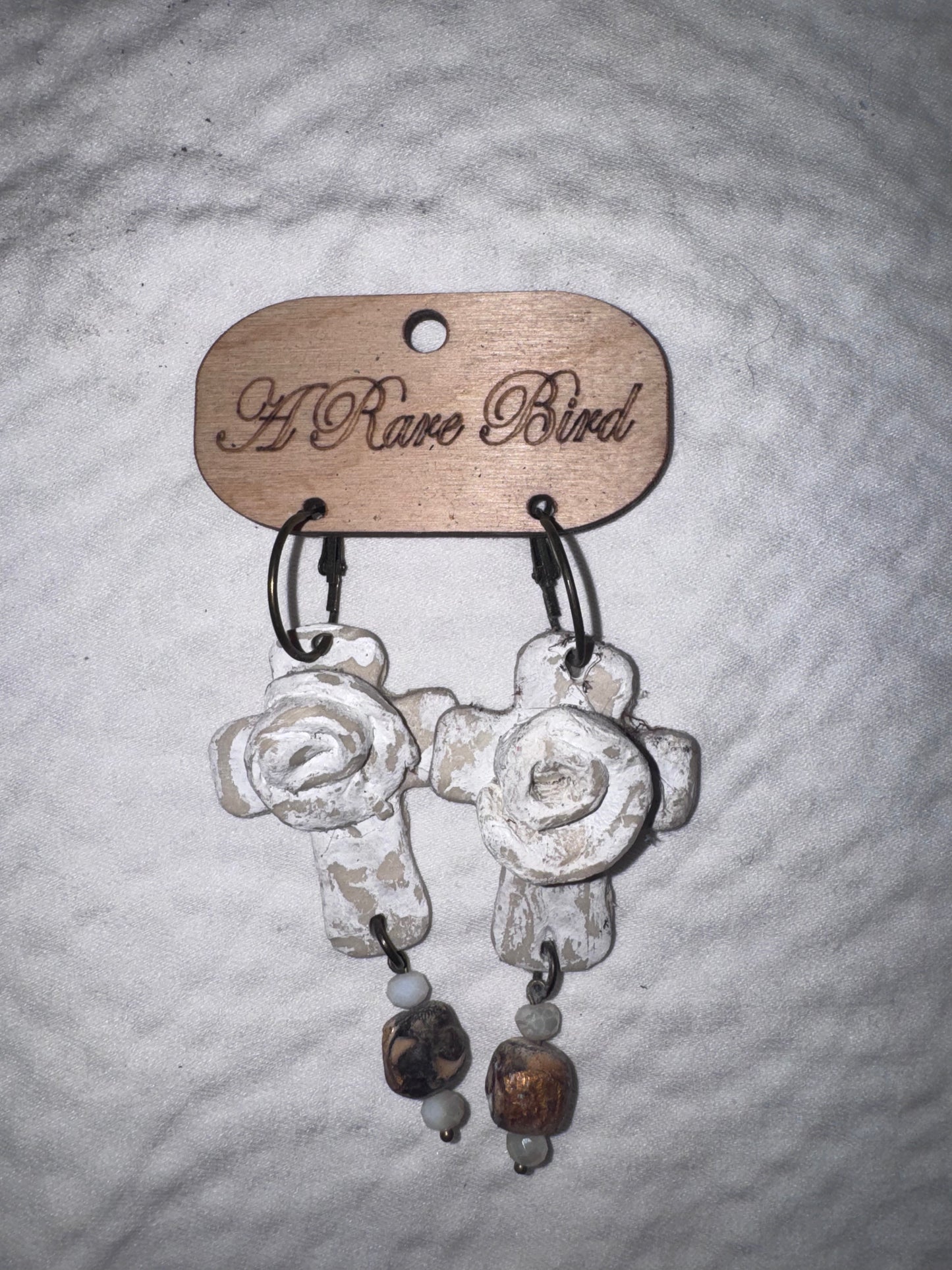 Handmade Clay Cross Earring