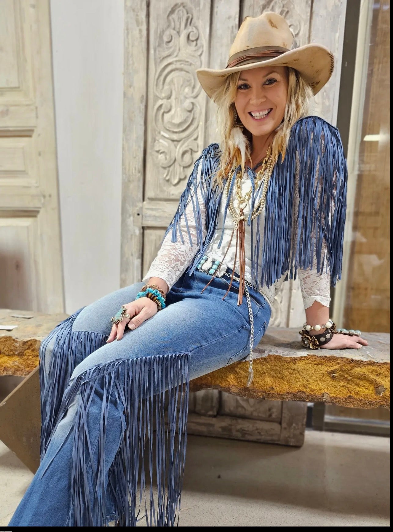 A Rare Bird’s Fringe Snap Jeans
