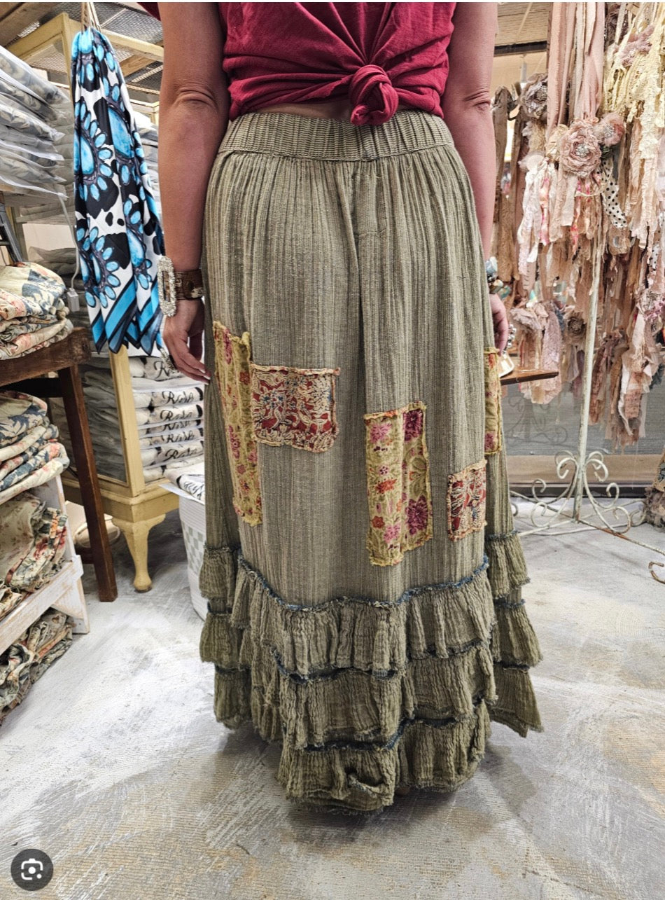 Soft Ruffle Patched Skirt by A Rare Bird
