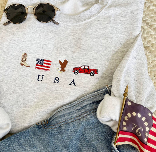 Embroidered Crew Neck