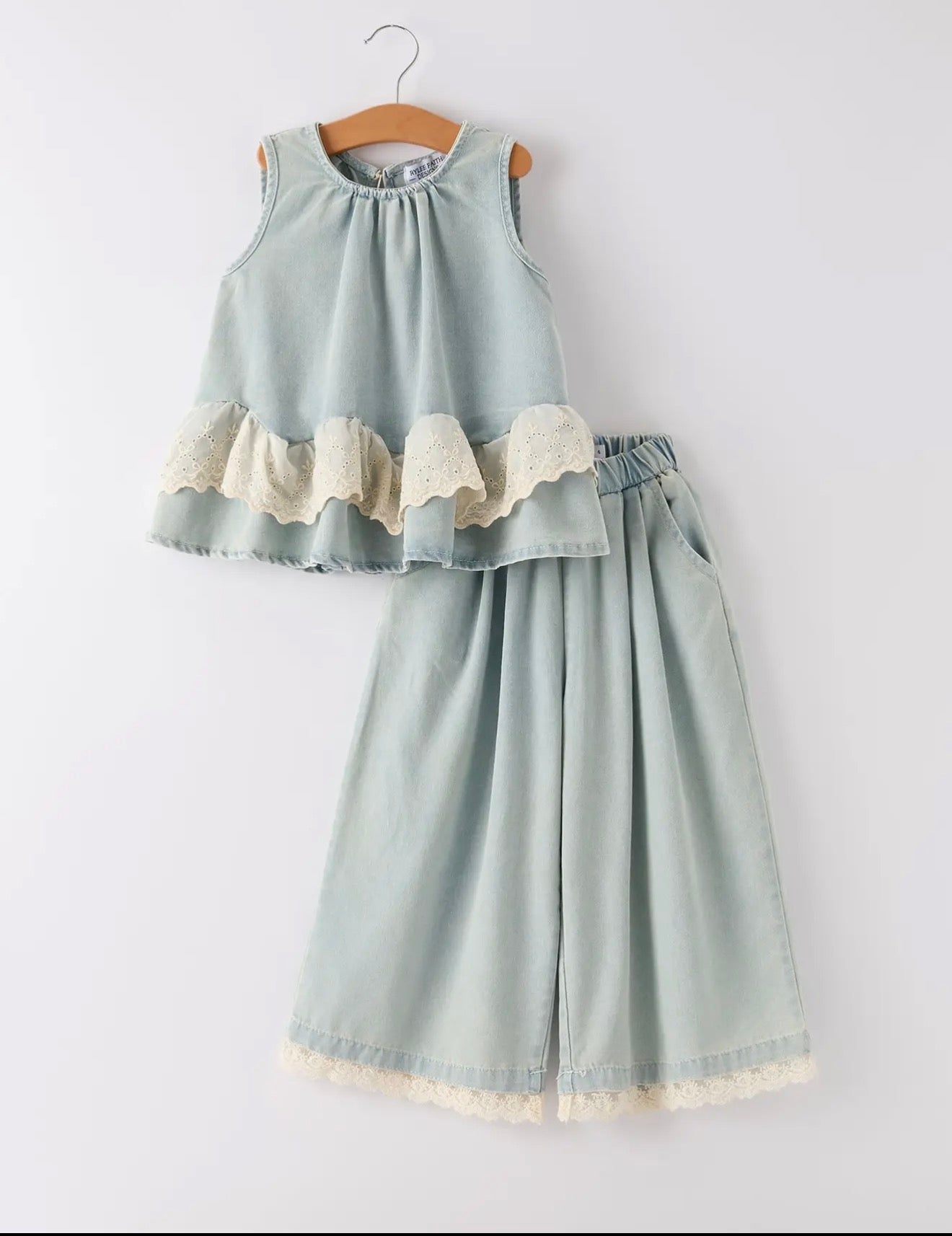 Toddler Denim Lace Set