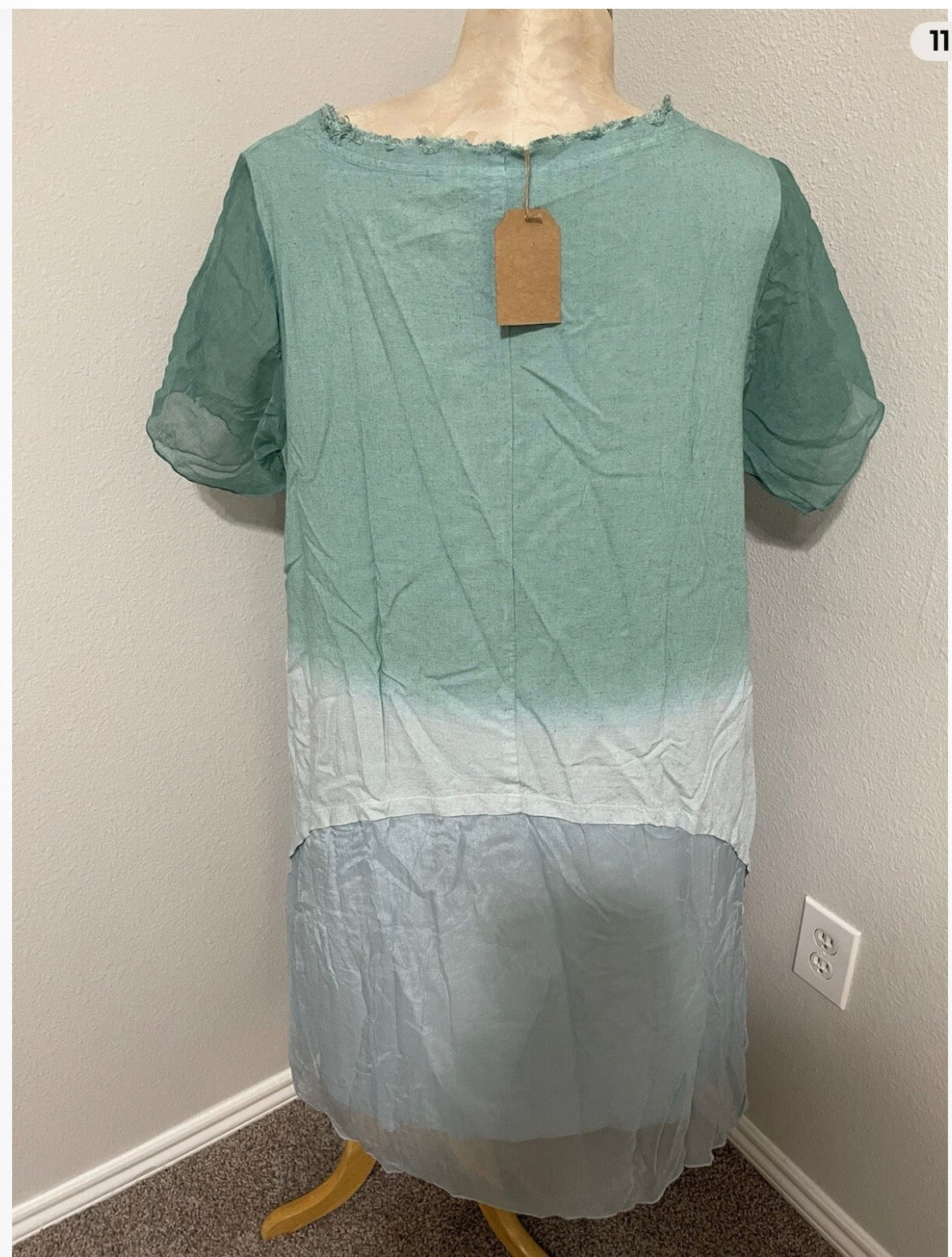 Teal and White Ombre Dress by A Rare Bird