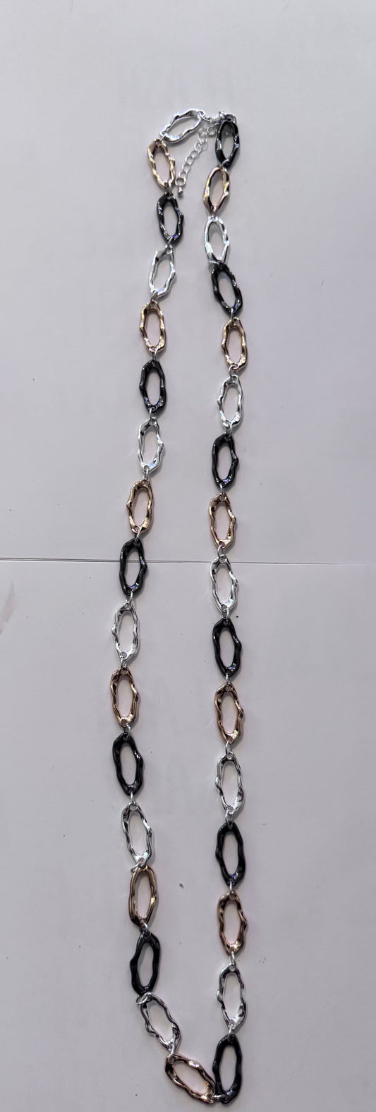 Multi Metal Long Chain Necklace