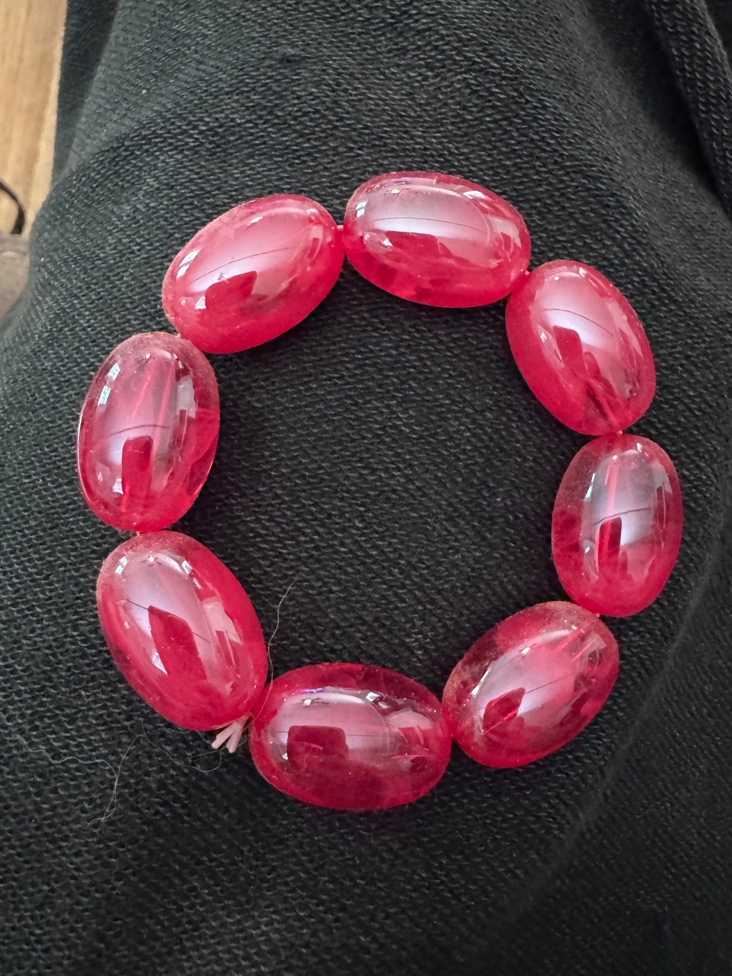 Pink Acrylic Stretchy Bracelet