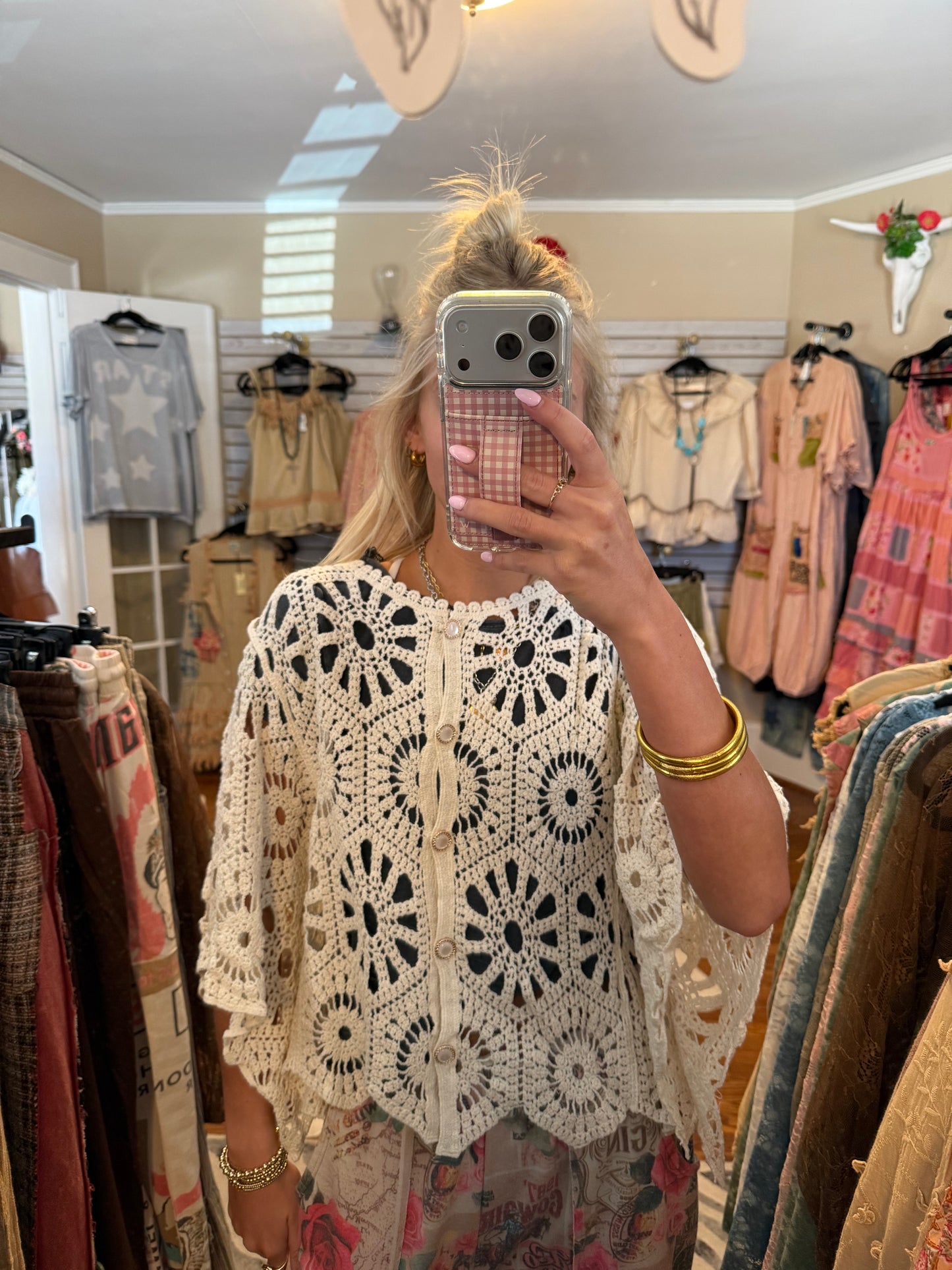 Button down crotchet cardigan