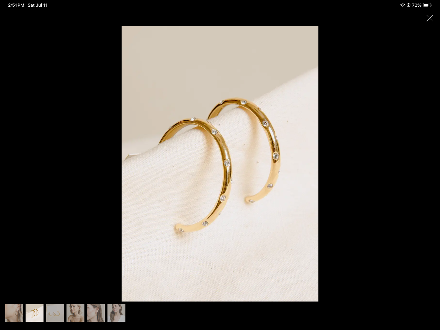 Teagan Earrings - Gold w/ Rhinestones