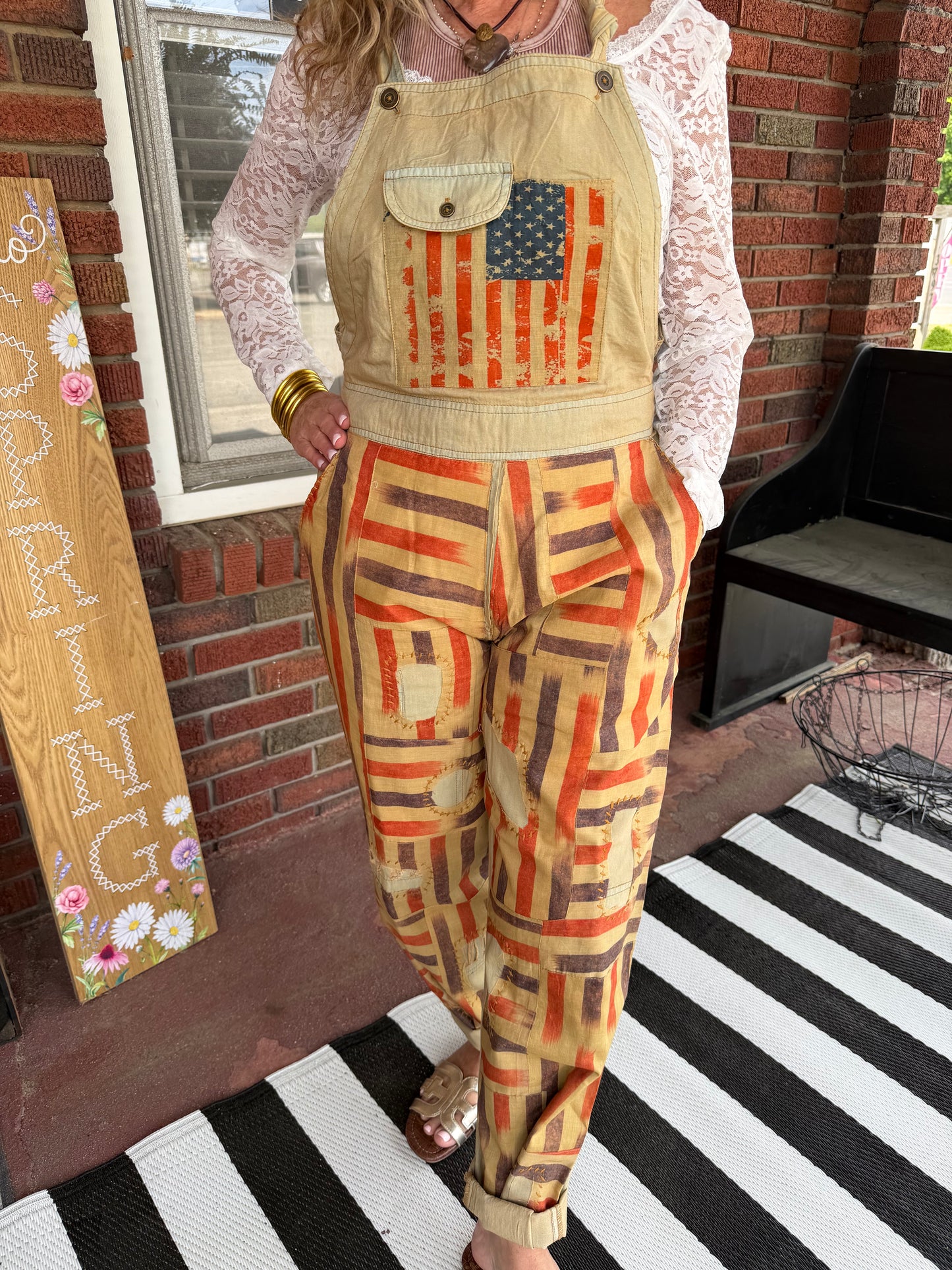 Paperlace USA flag overalls