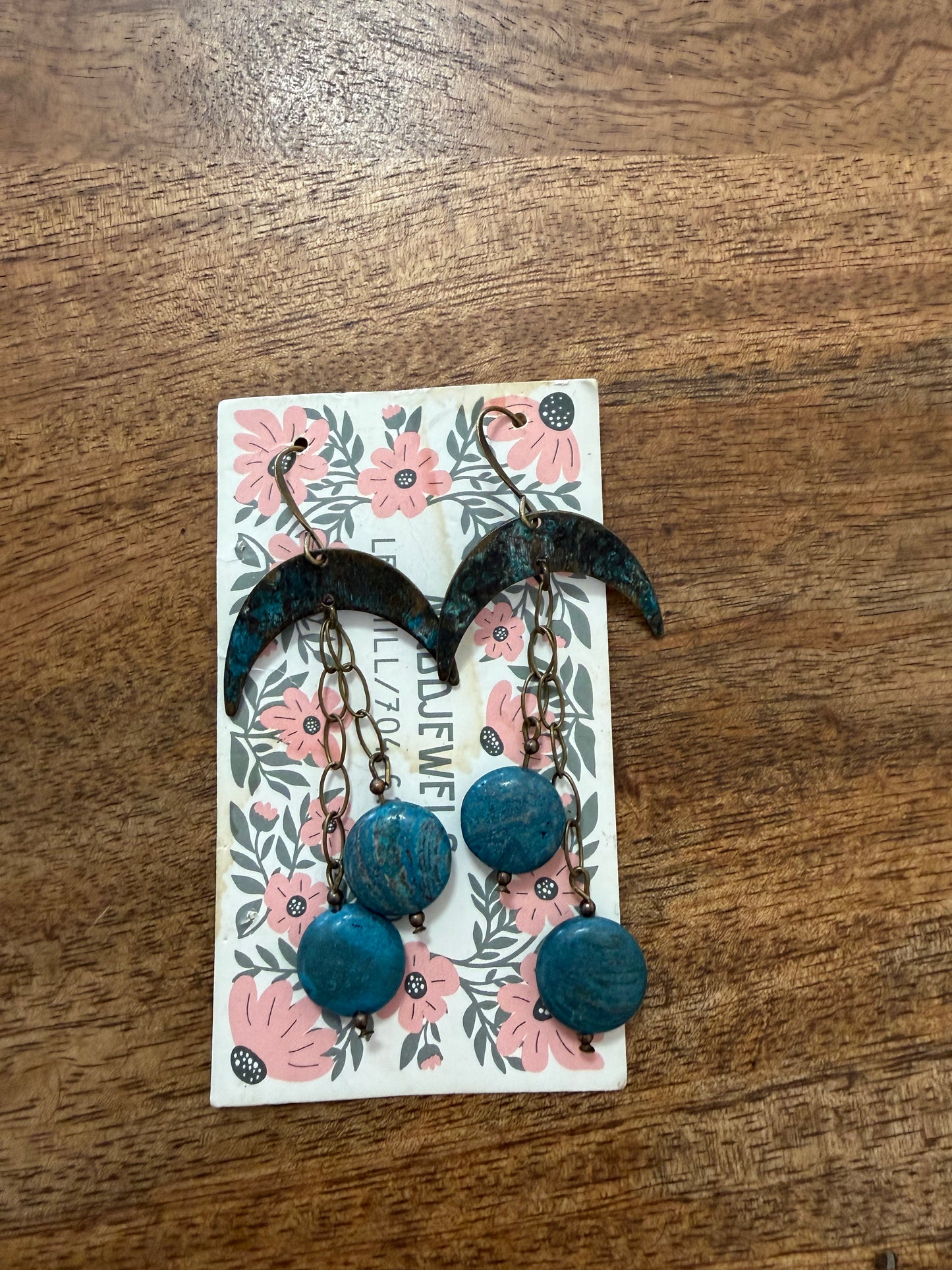 Blue crescent dangles