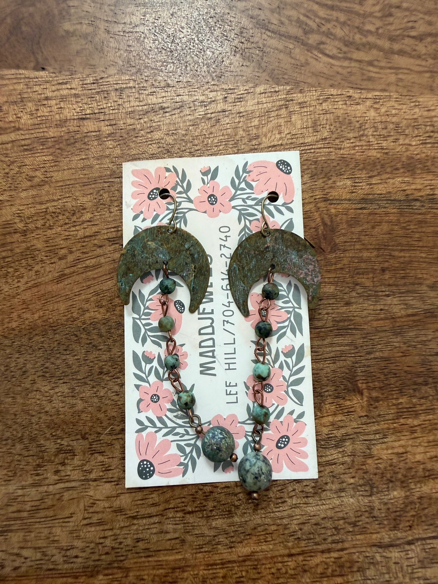 Blue crescent dangles