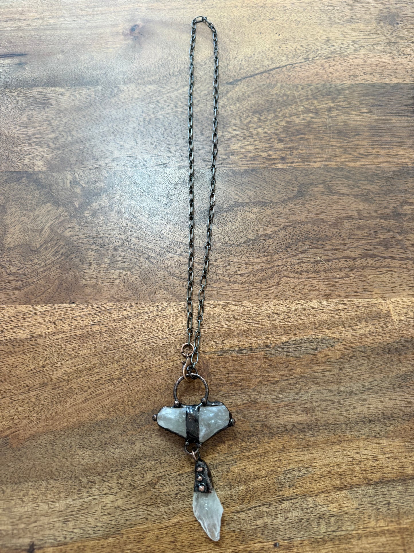 Brass crystal necklace