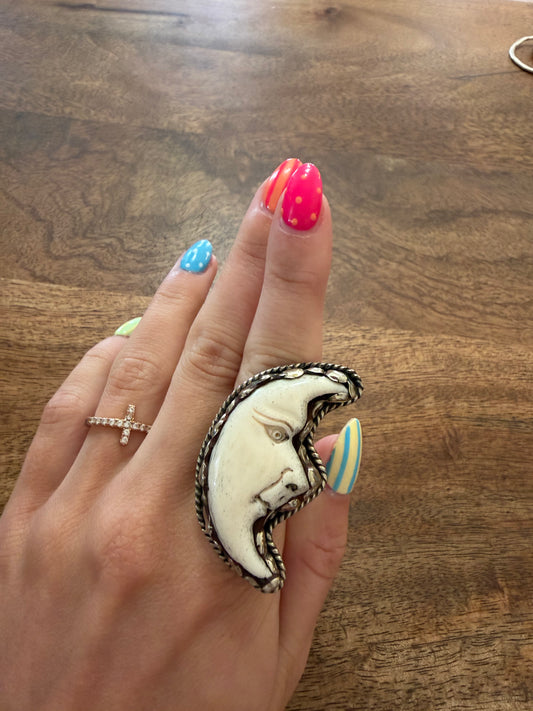 Chunky half moon ring