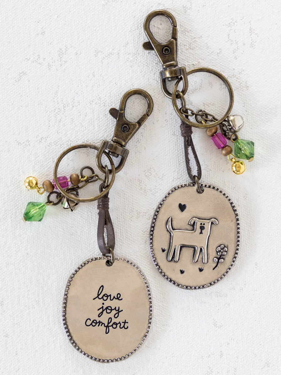 Natural life dog keychain