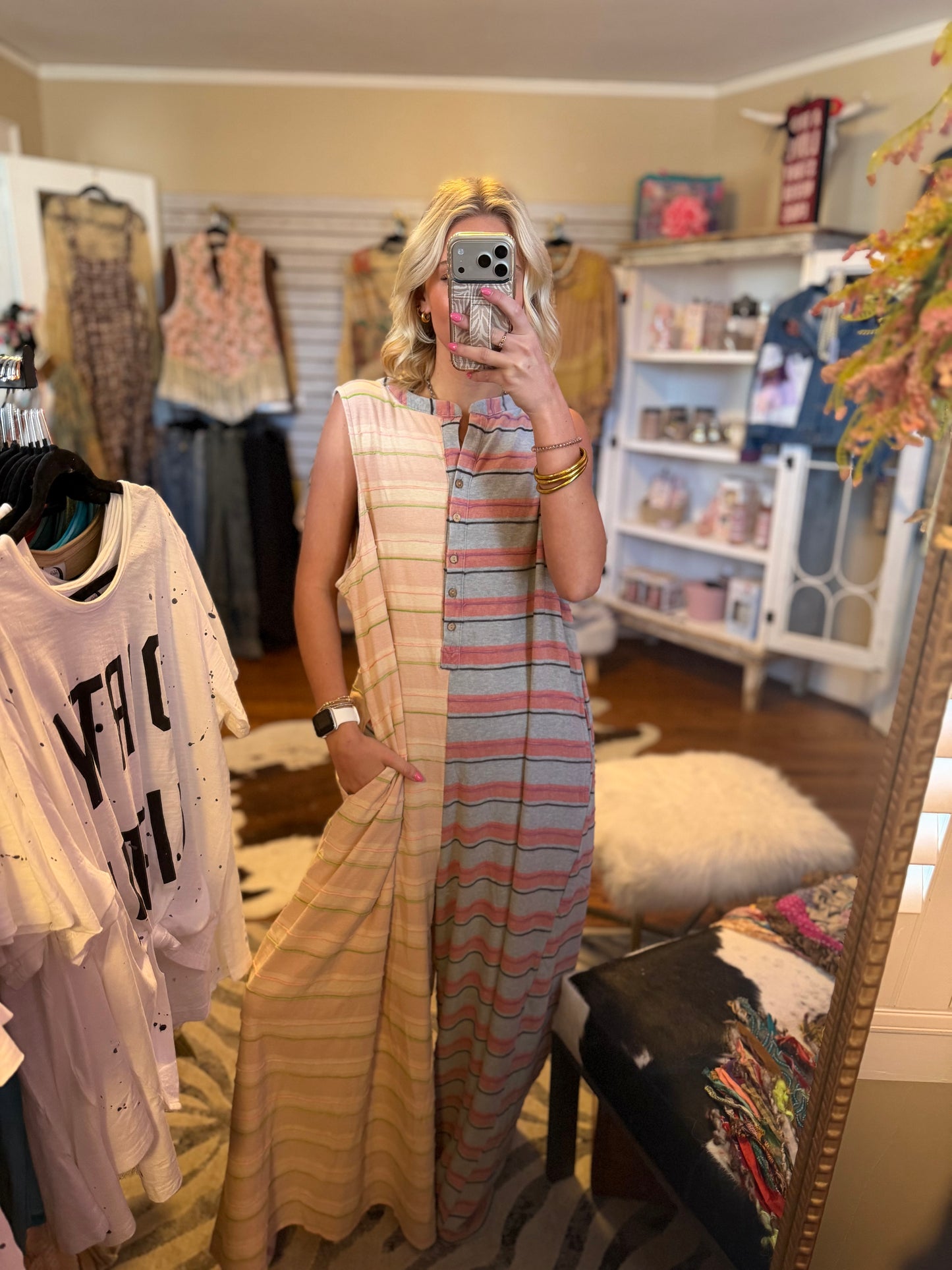 Three bird nest cruise lines jumpsuit - pink grey