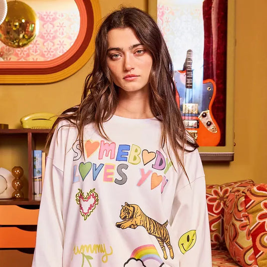 Bucket list somebody loves you graphic sweatshirt