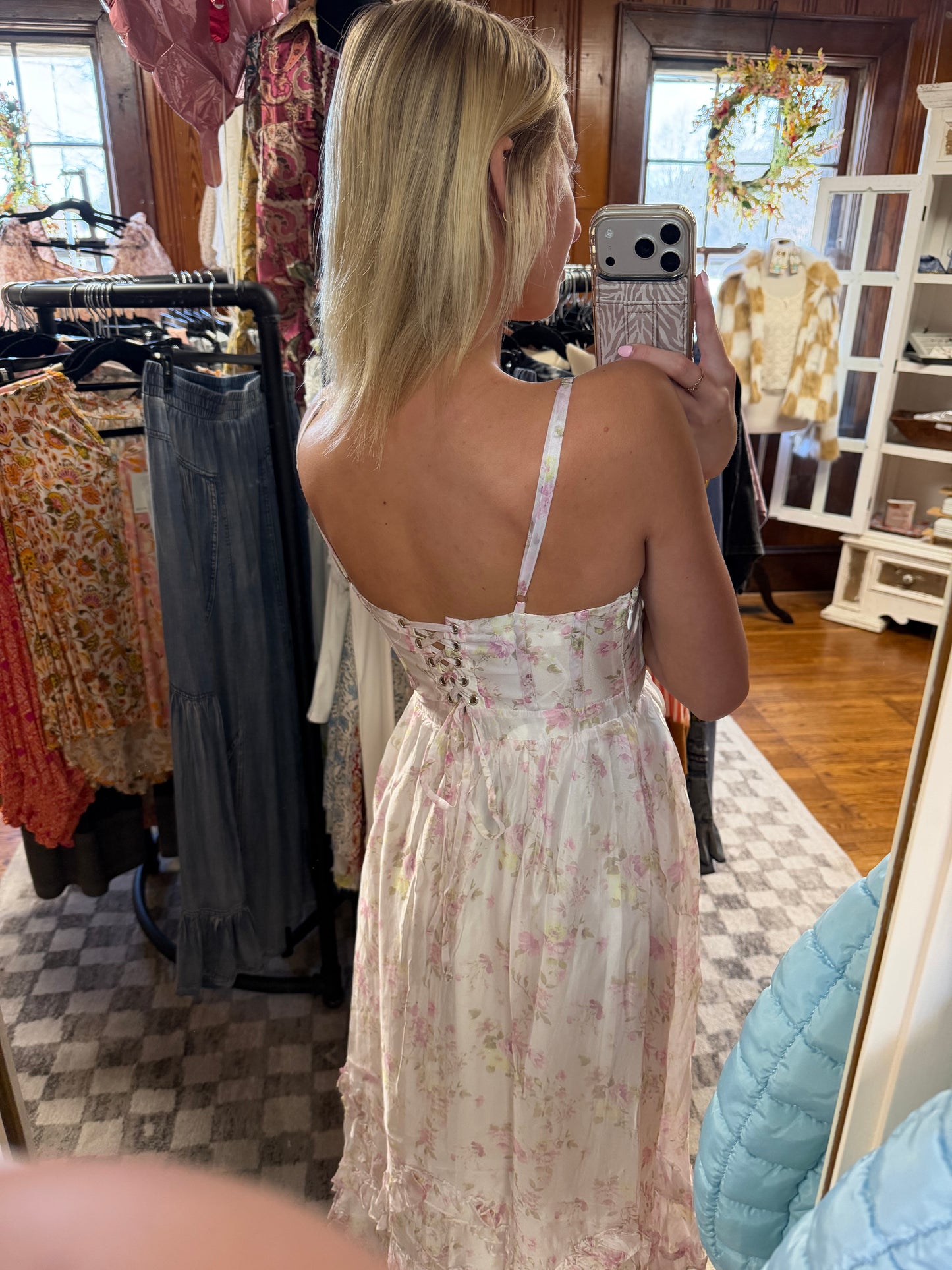 Floral ruffle maxi dress