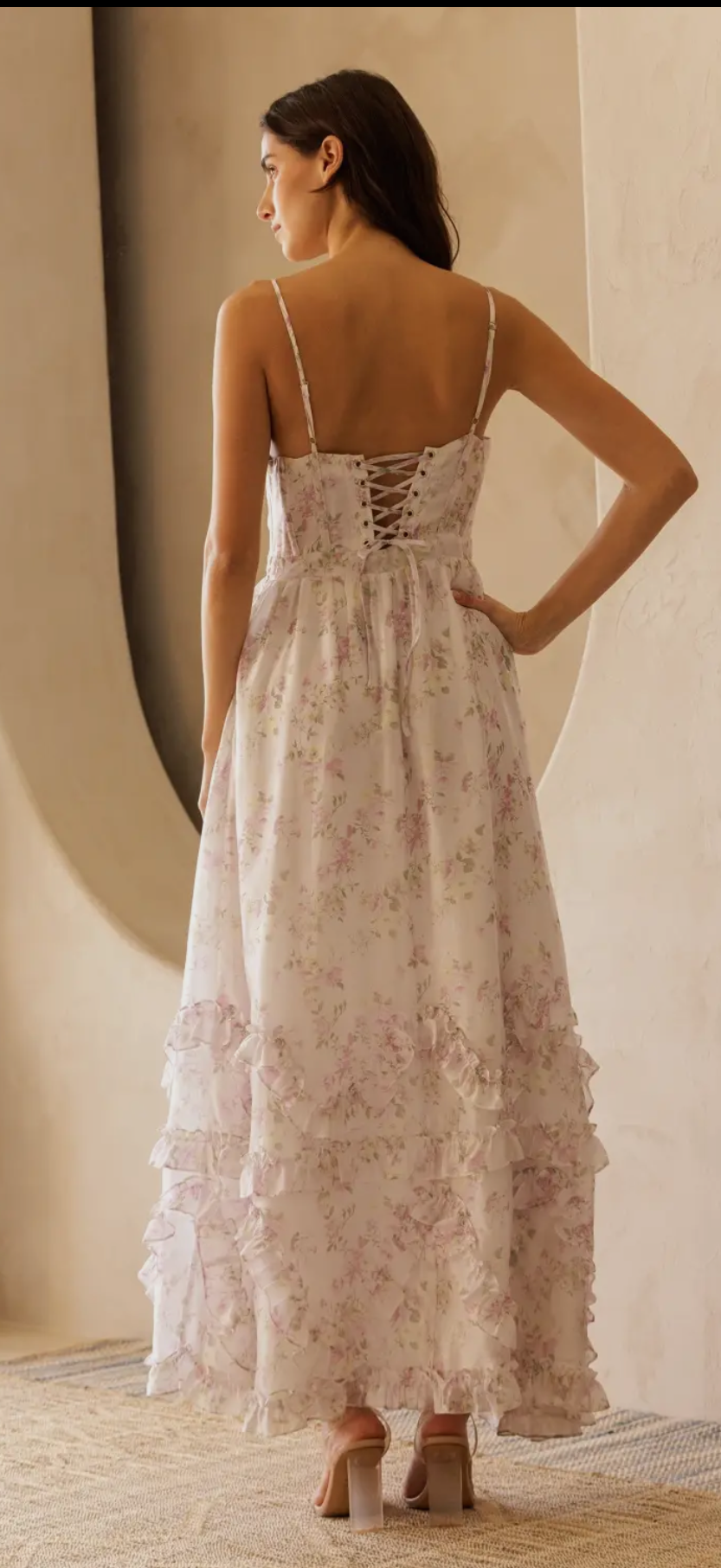 Floral ruffle maxi dress