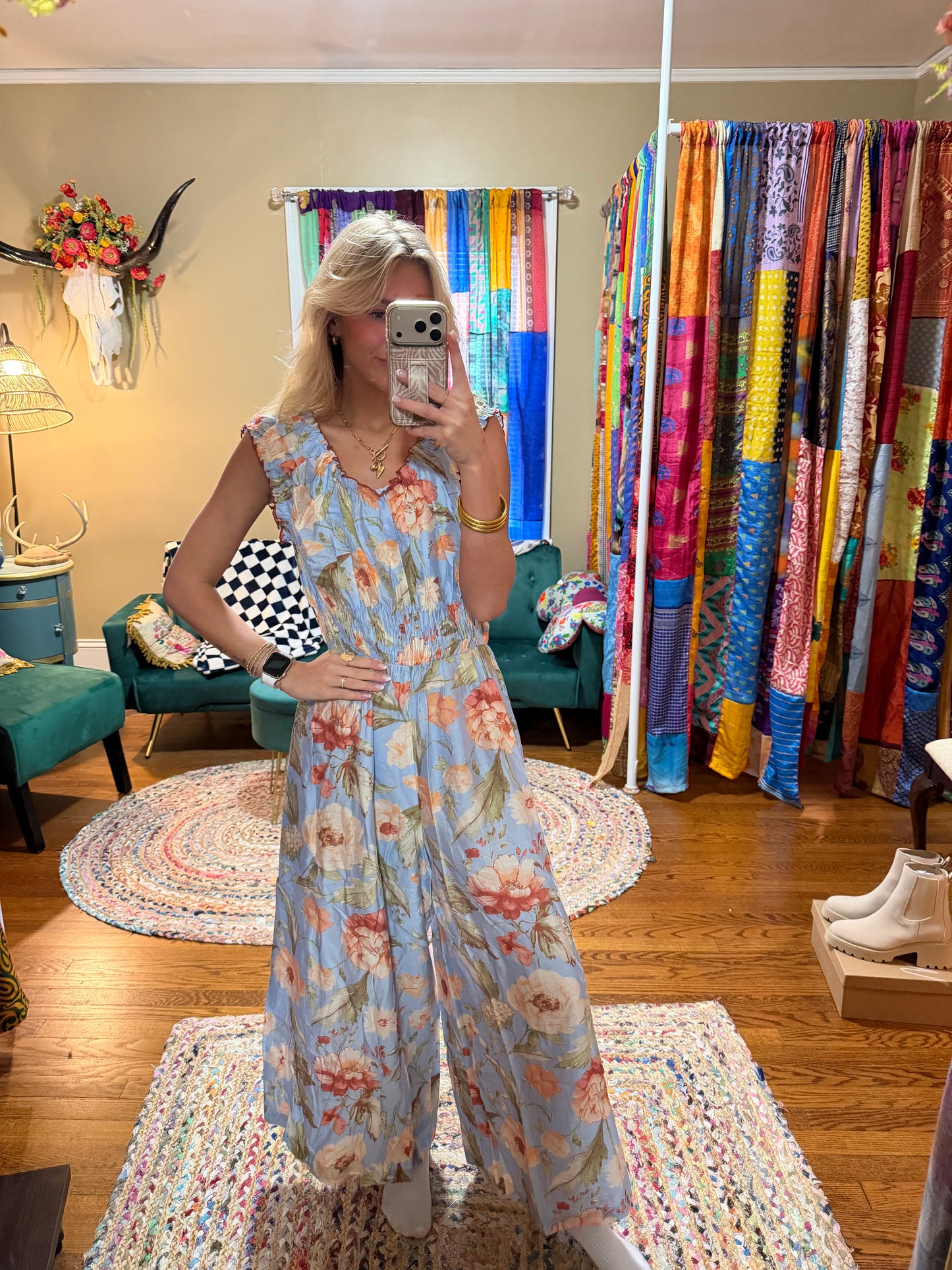Easel floral printed jumpsuit