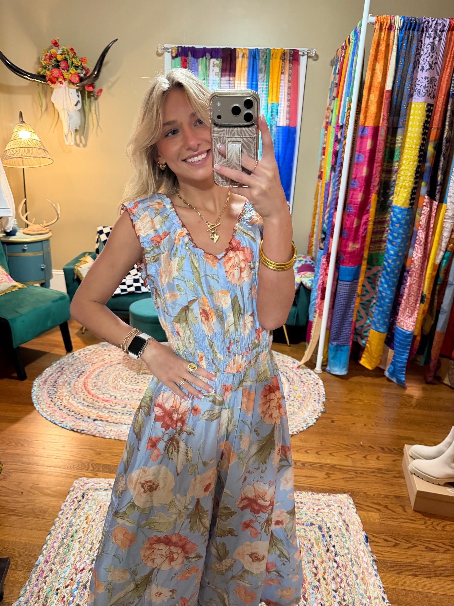 Easel floral printed jumpsuit