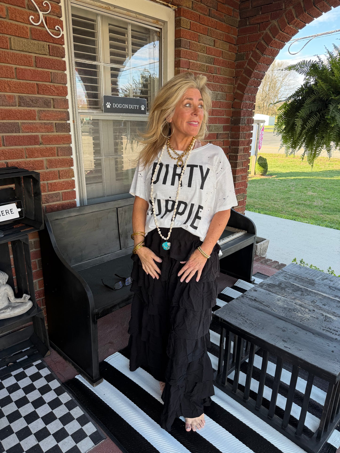 Jaded gypsy white dirty hippie tee