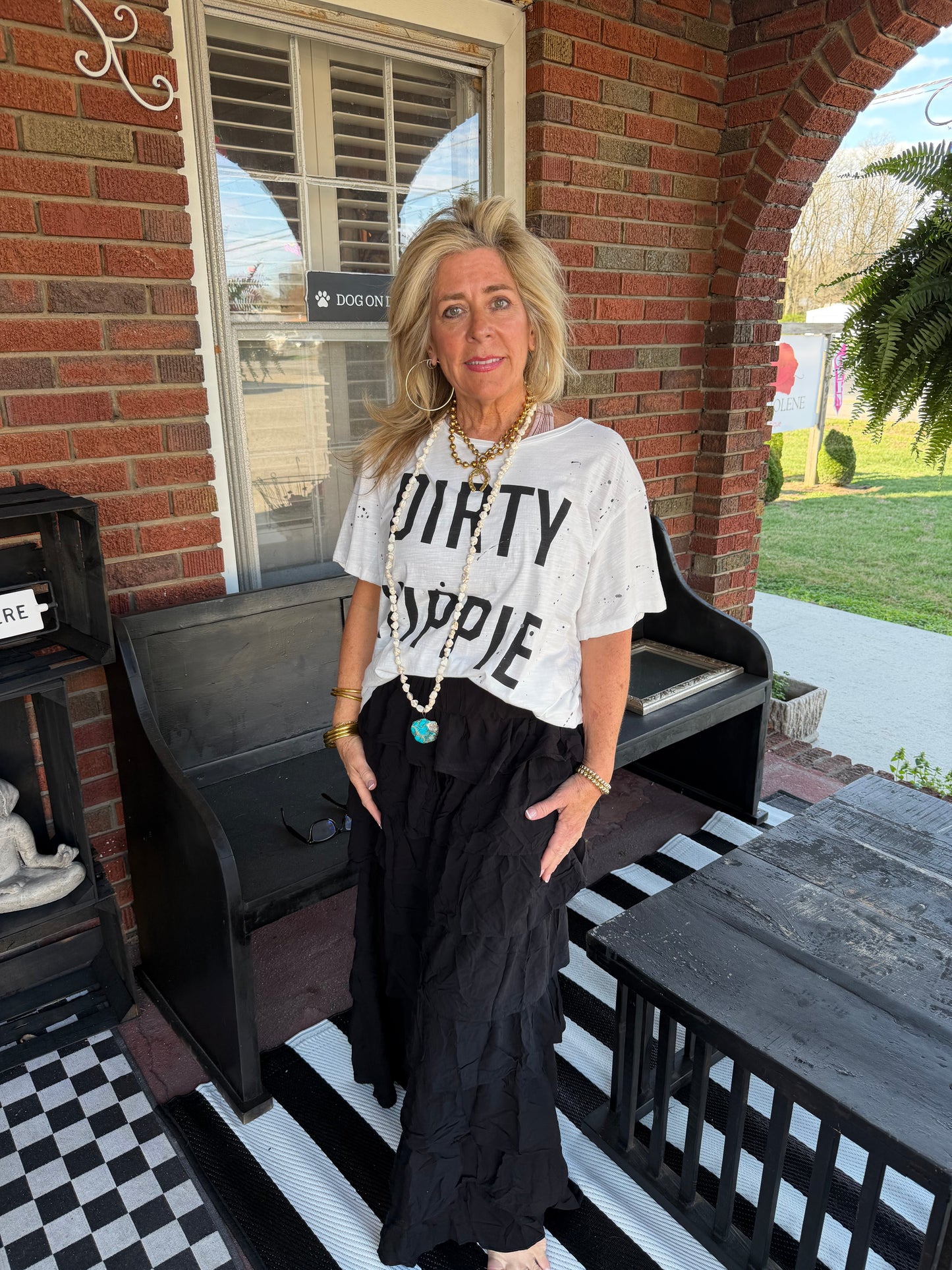 Jaded gypsy white dirty hippie tee