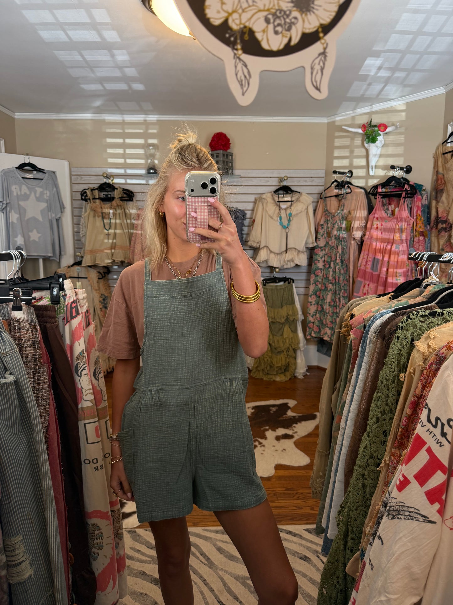 Waffle knit short jumper