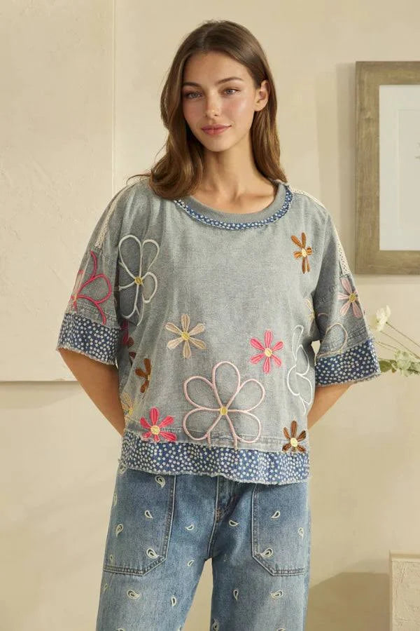 Floral Embroidered Top