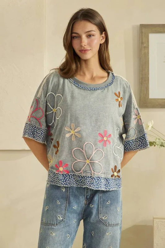 Floral Embroidered Top