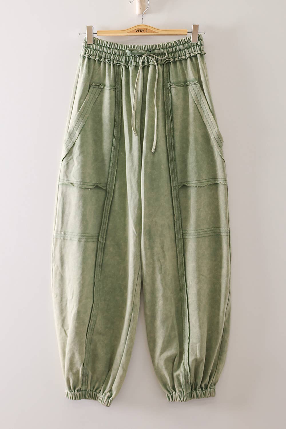 NP71148-Vintage Wash Cargo Jogger Pants