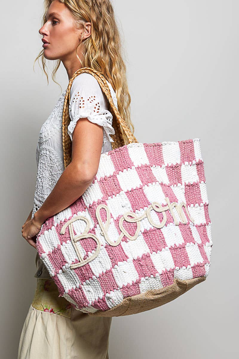 Bloom Textured Woven Resort Tote Bag