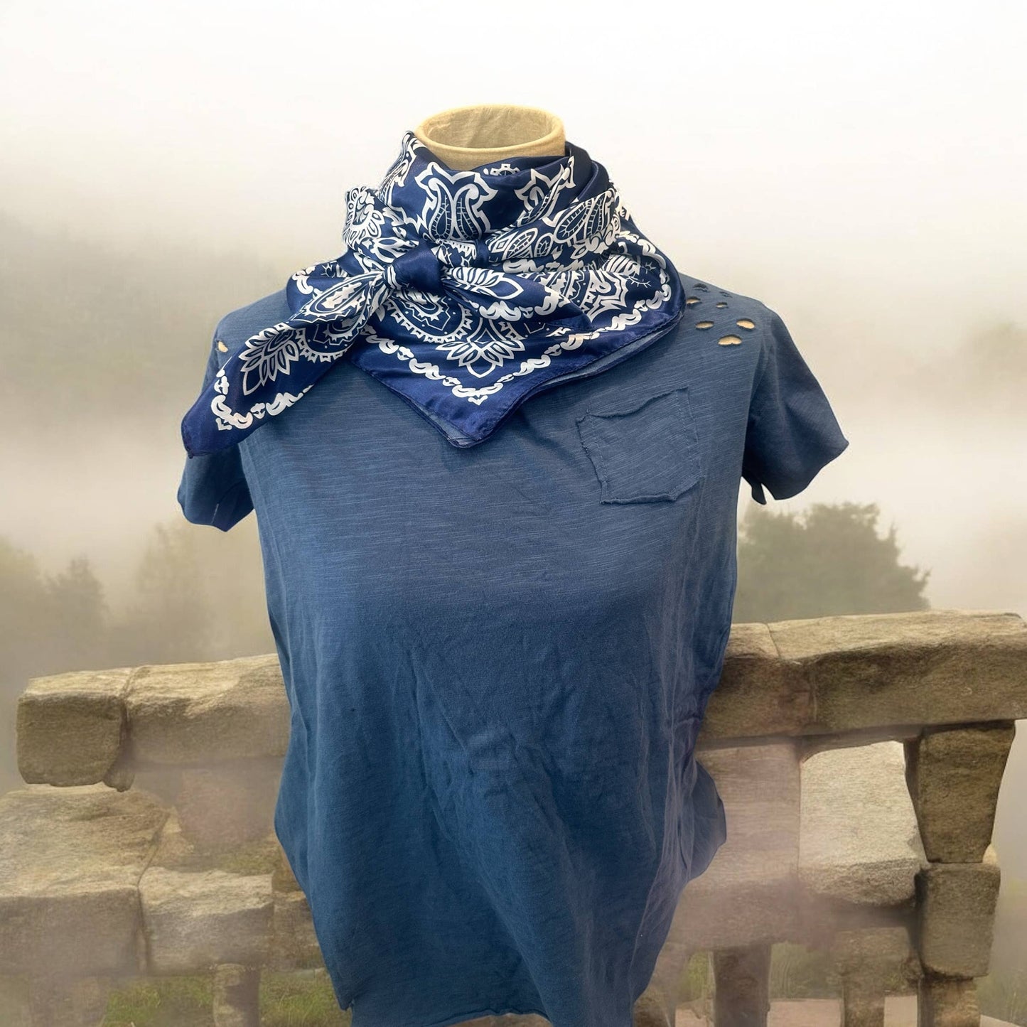 Navy Rip Tattered Shirt