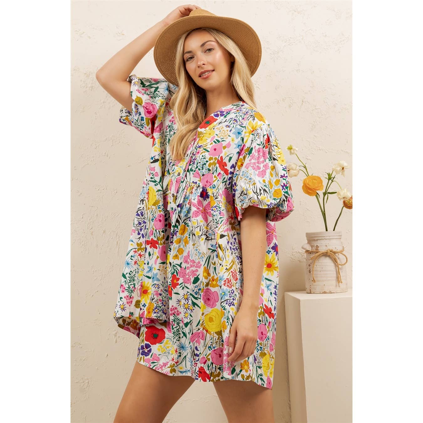 WILDFLOWER GARDEN TUNIC DRESS (SD7035)