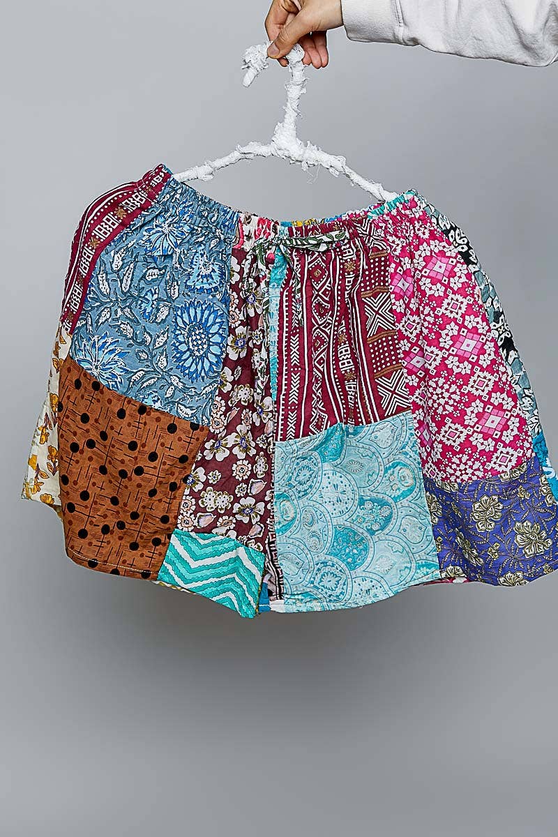 Assorted Printed Woven Elastic Waist Shorts