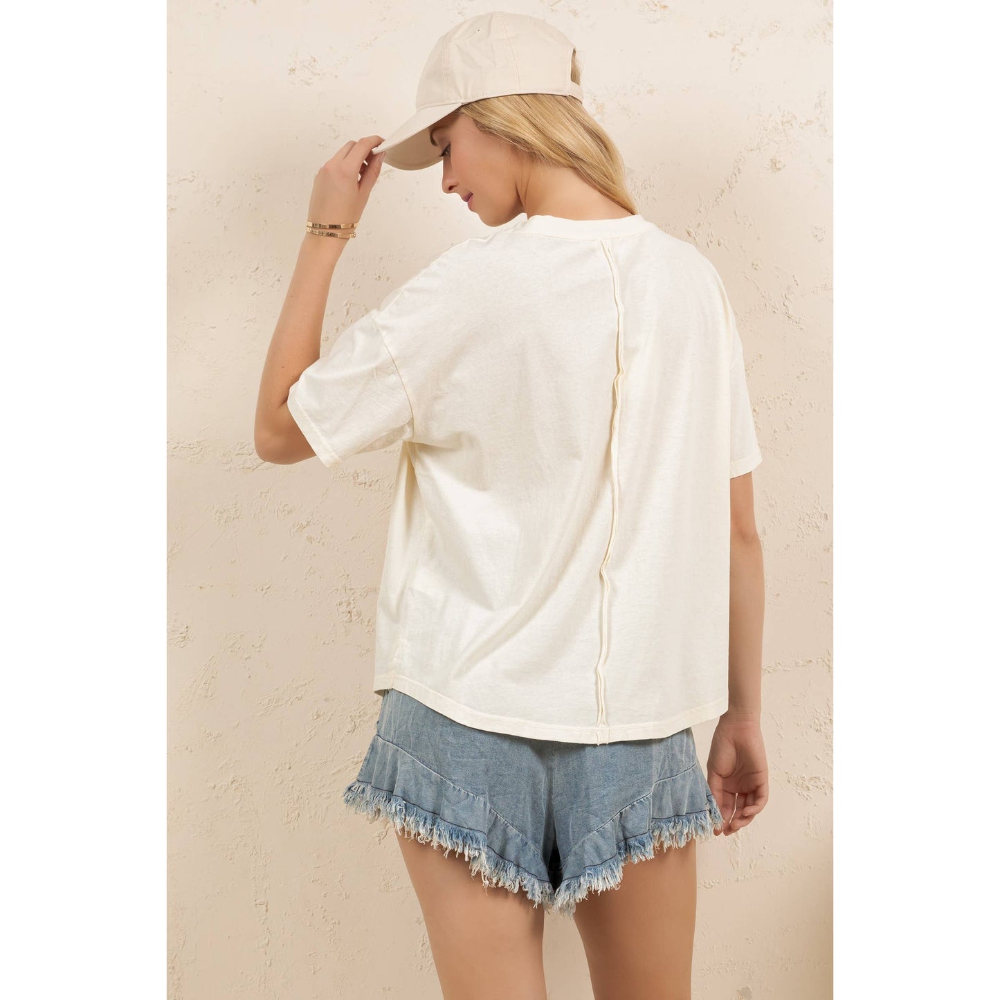 BOHO PATCHWORK SMILEY TEE (ST7737)