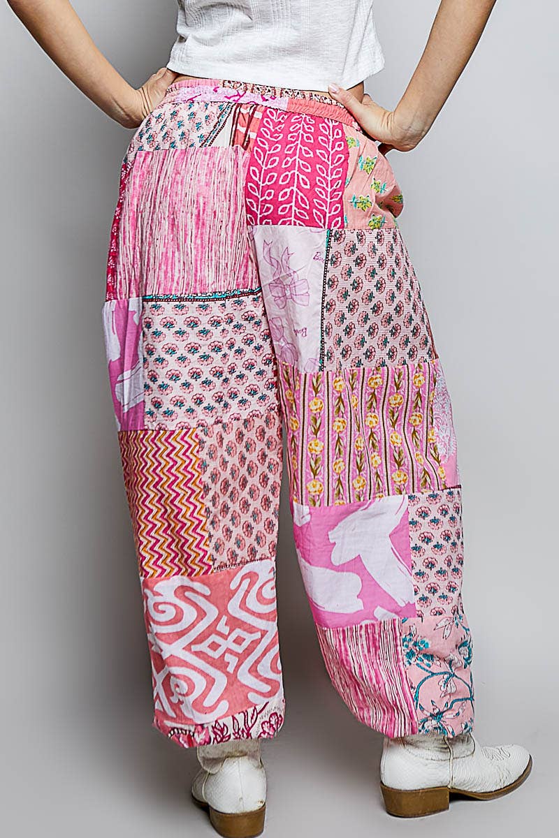 One-of-a-Kind Boho Printed Woven Jogger Pants