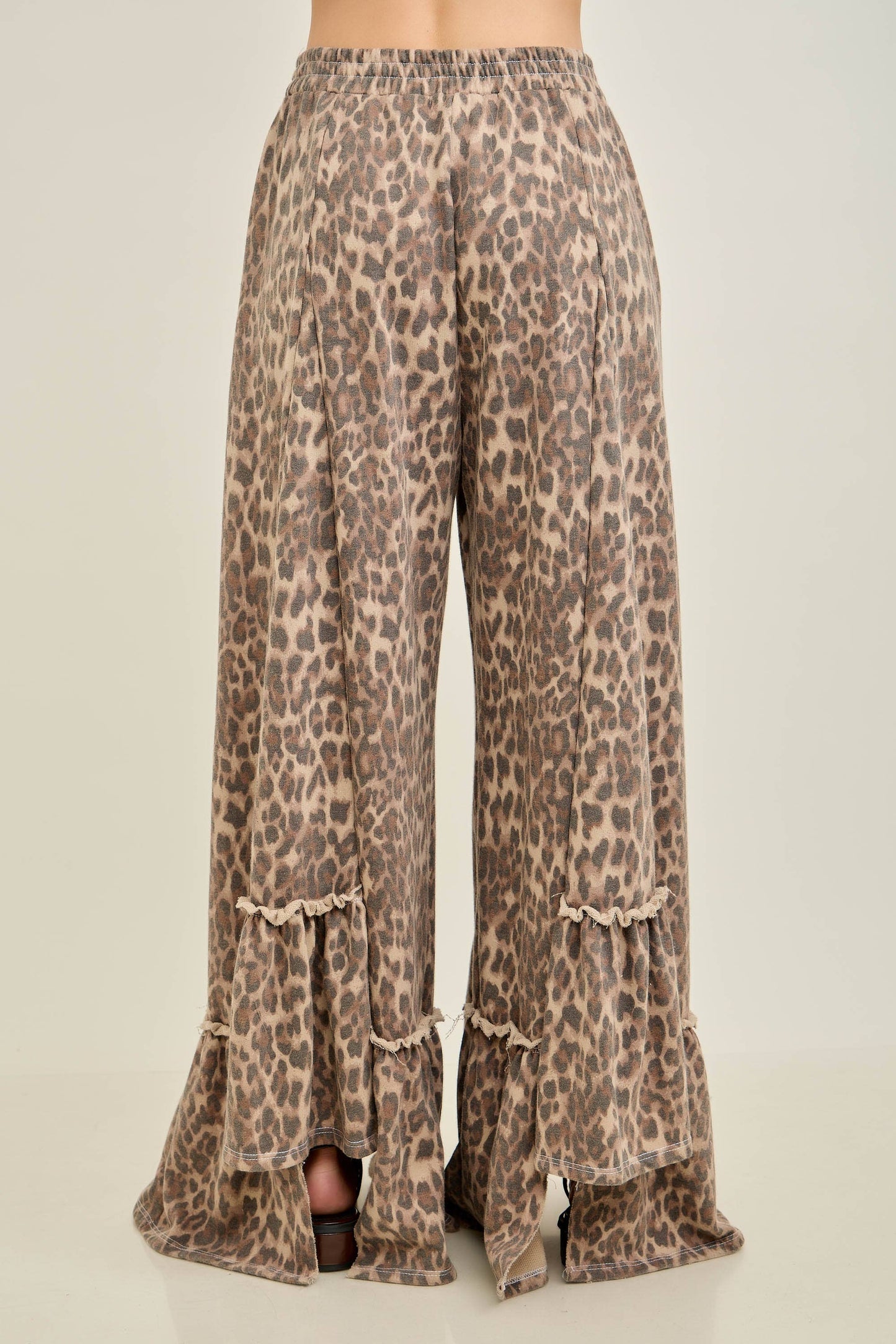 Animal Leopard Cheetah print Tiered Skirt Pants HP6739P1
