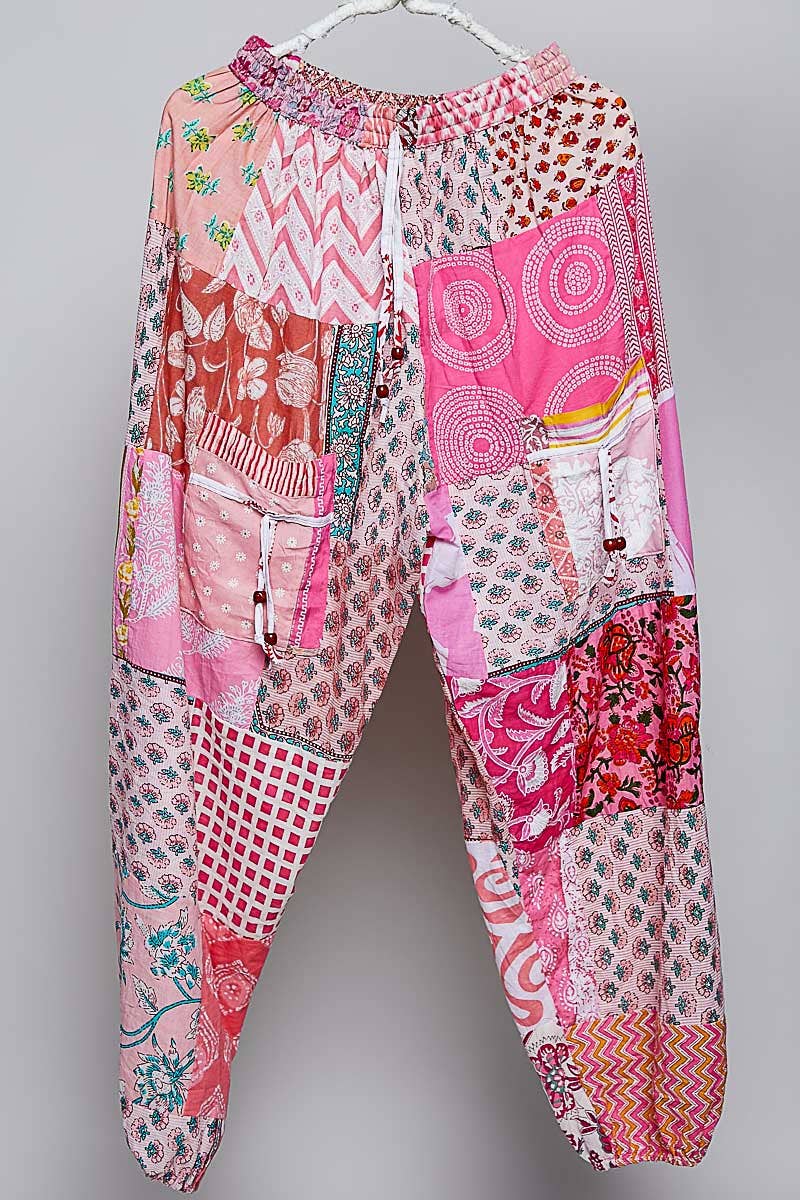 One-of-a-Kind Boho Printed Woven Jogger Pants