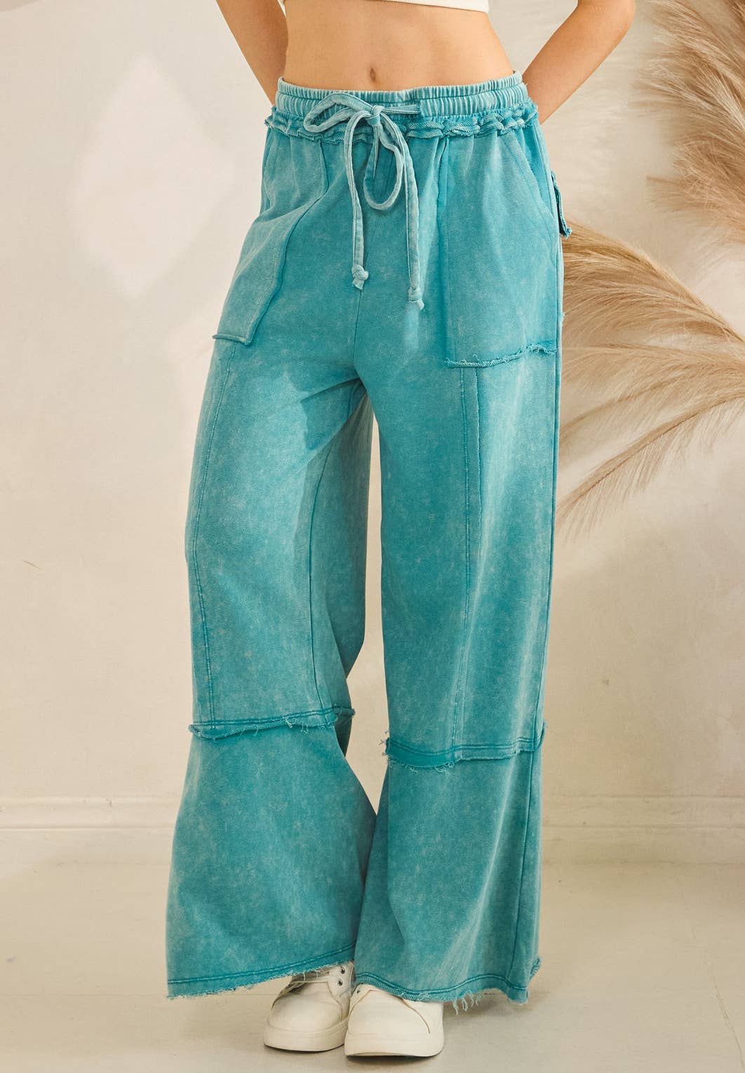 MINERAL WASHED TERRY KNIT PANTS (SP7055-A)