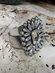 White Flower Cuff Bracelet