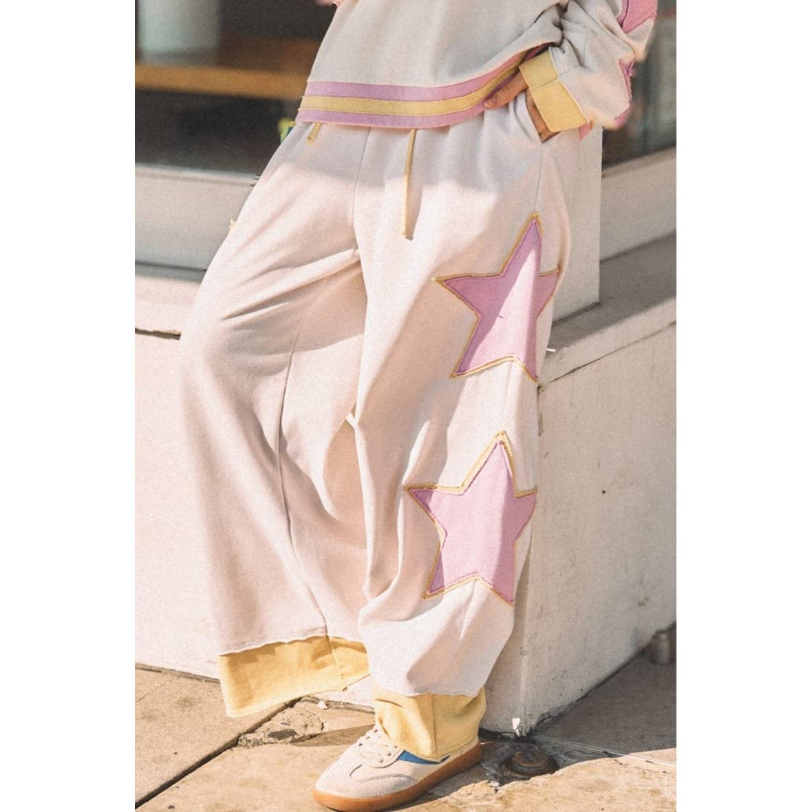 STAR PATCH WIDE-LEG LOUNGE PANTS (SP7795)