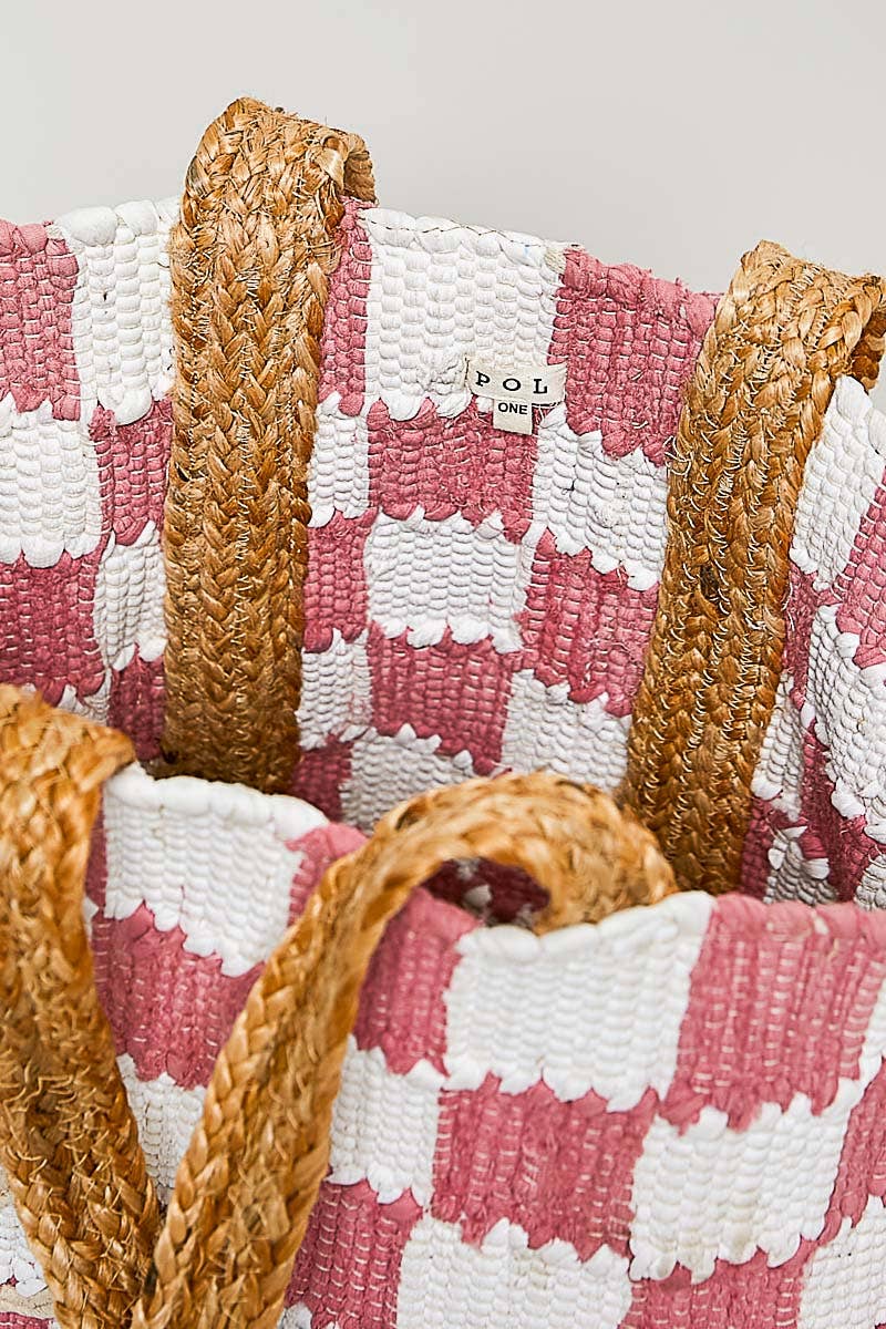 Bloom Textured Woven Resort Tote Bag