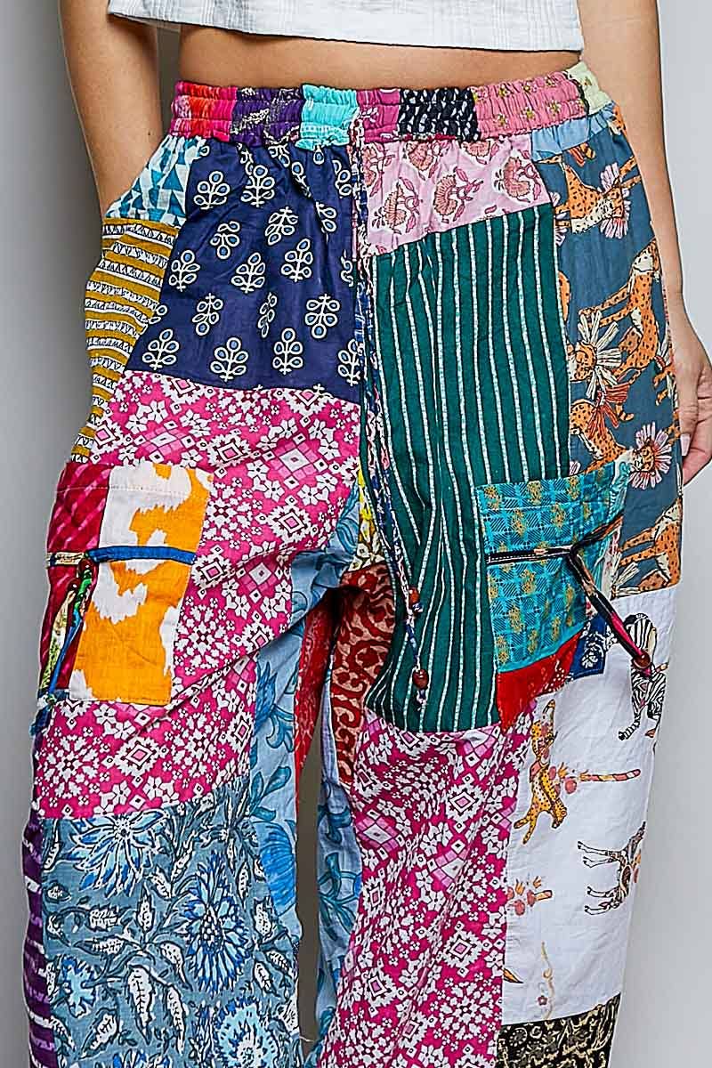One-of-a-Kind Boho Printed Woven Jogger Pants
