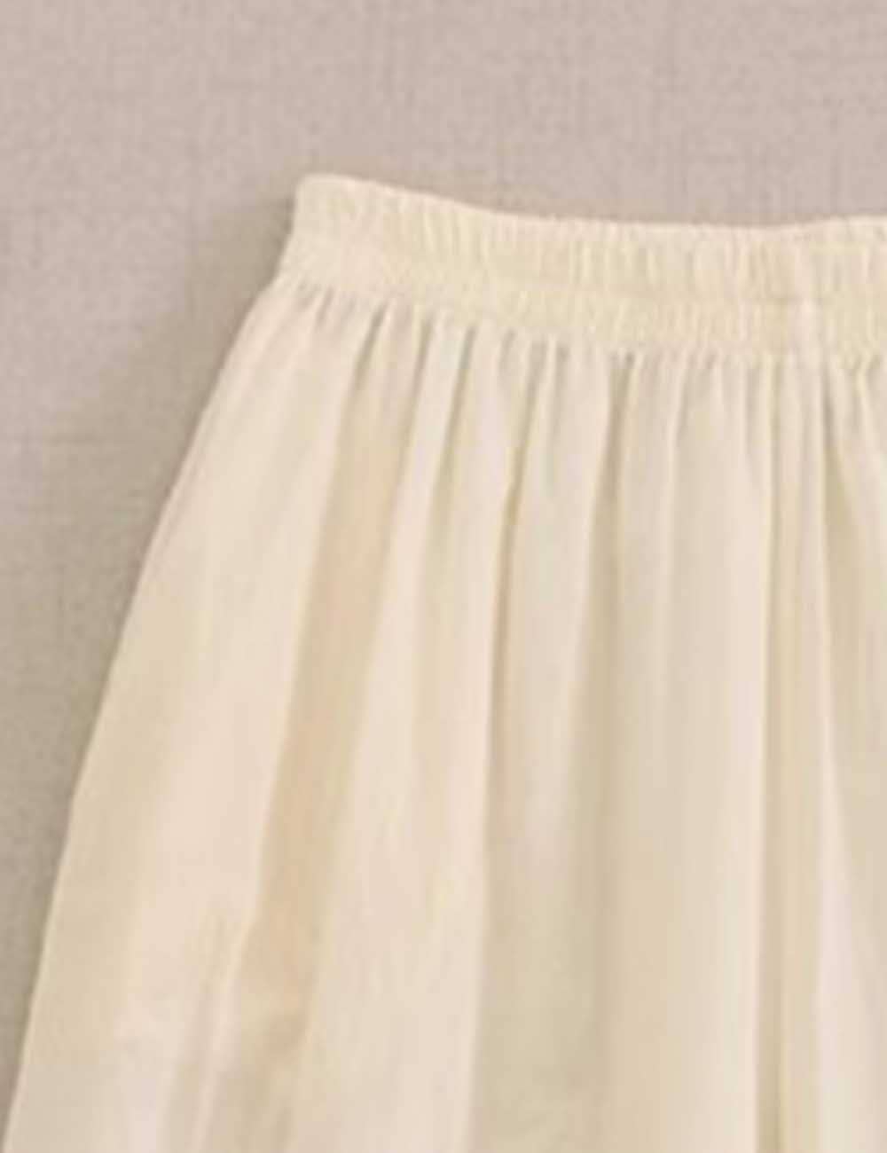 Ladies Solid Color Elastic Waist Pull -On Tiered Ruffle Pants