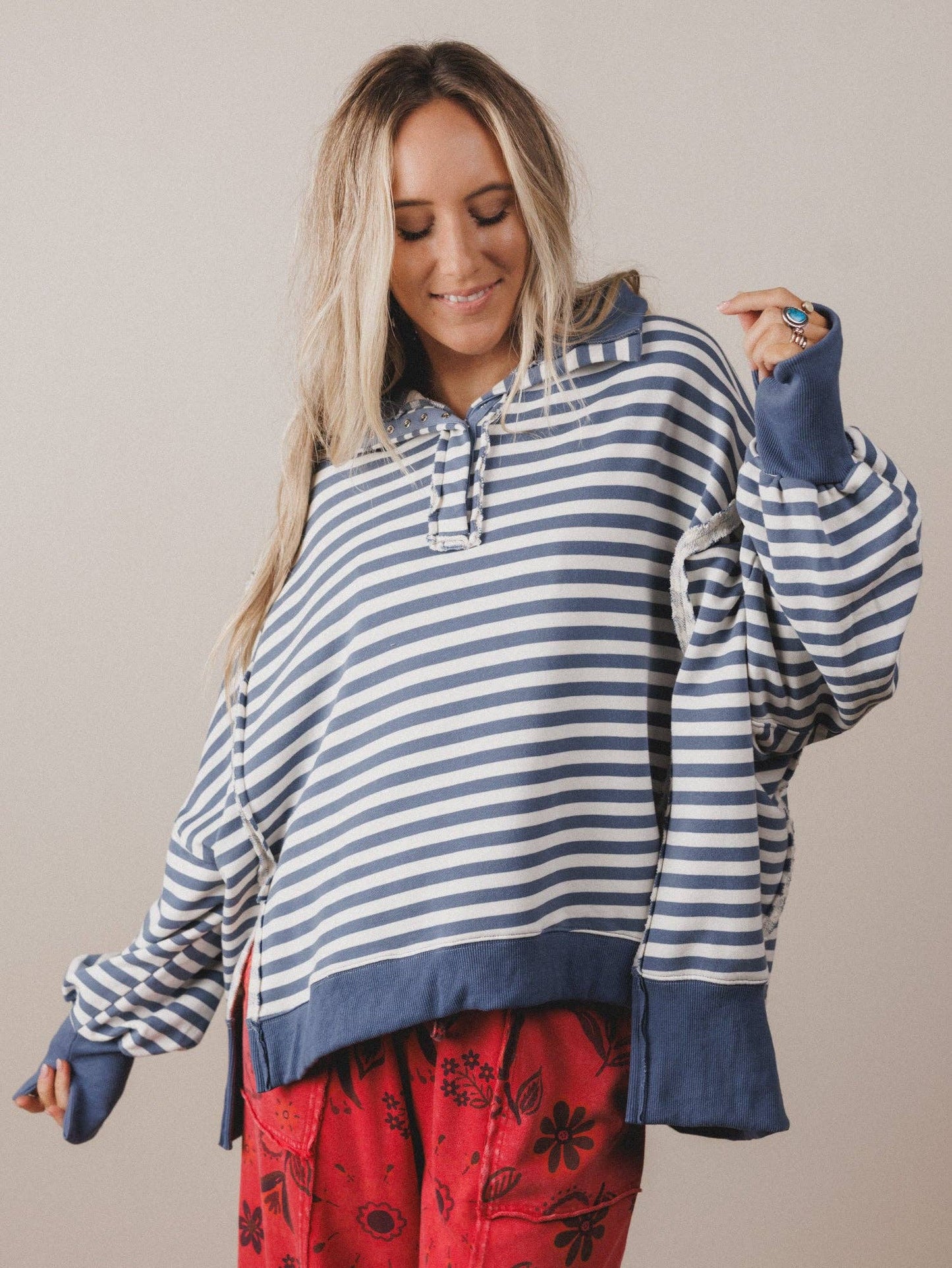 Wander Easy Top - Blue Denim