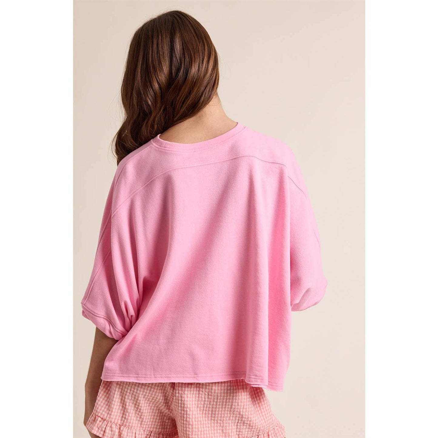 OVERSIZED RELAXED CROP KNIT TOP / WL25-12165