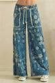 Floral Patch Embroidered Denim Pants