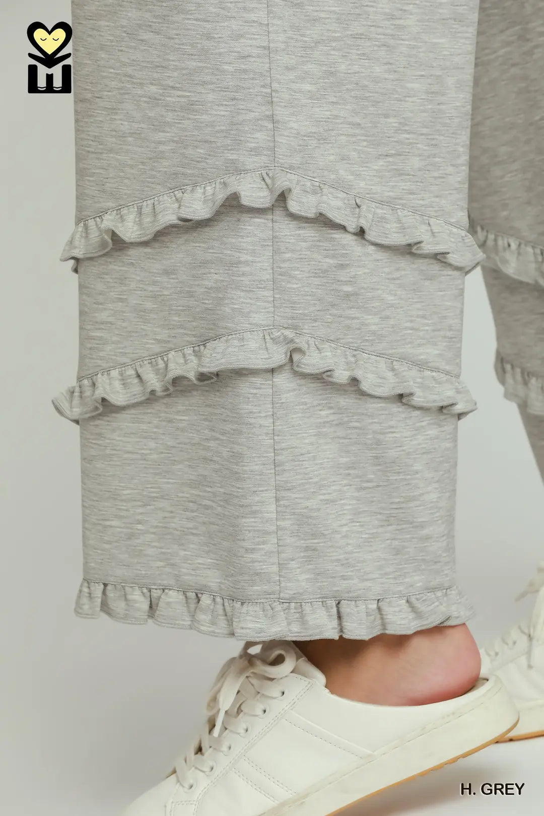 Wide Leg Lounge Pants - Heather Grey